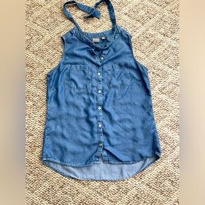 Denim sleeveless top size small